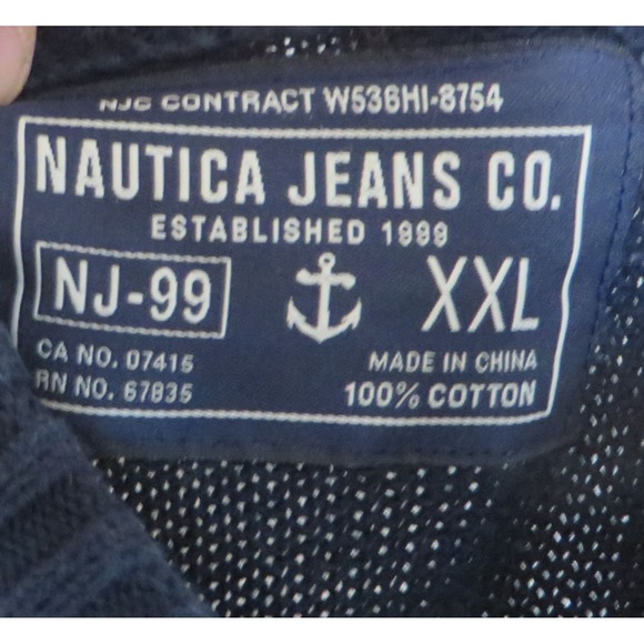 Mens Nautica Jeans Co Blue Cream Sweater 100% Cotton Striped Size XXL 2XL - Picture 3 of 3